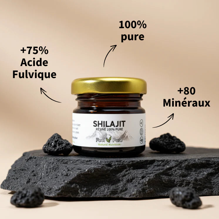 Résine de Shilajit Feel Pure 30g 100% pur 76,12% d'acide fulvique