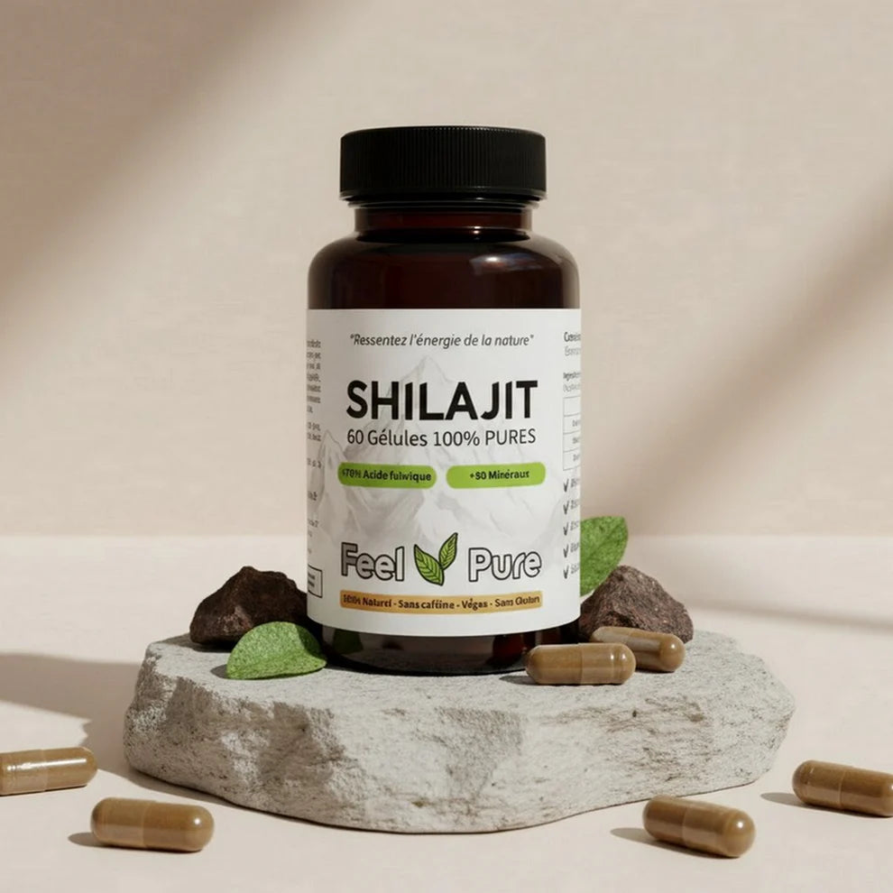 Gélules de Shilajit Feel Pure 100% pur 70% d'acide fulvique