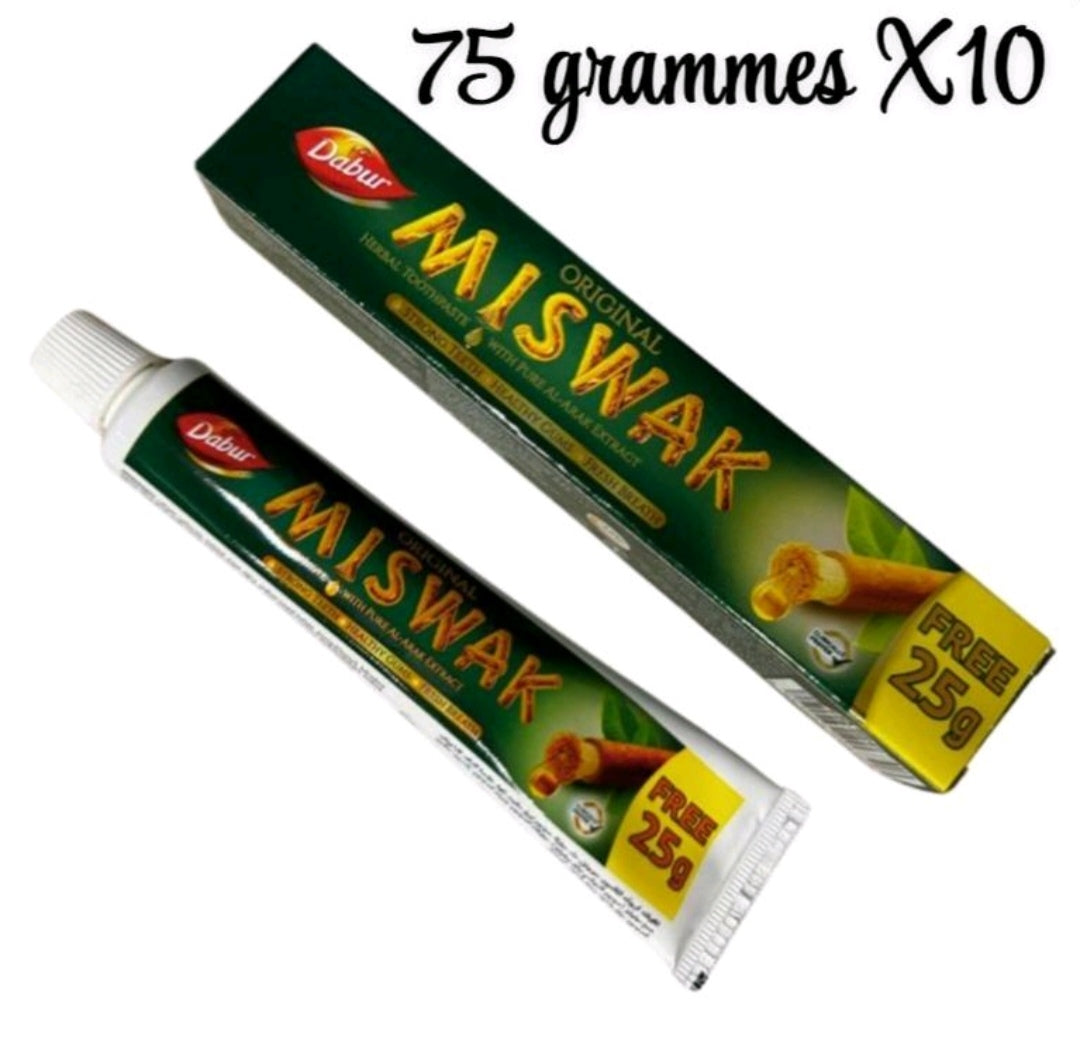 Lot de 10 dentifrice miswak (10x75 grammes)
